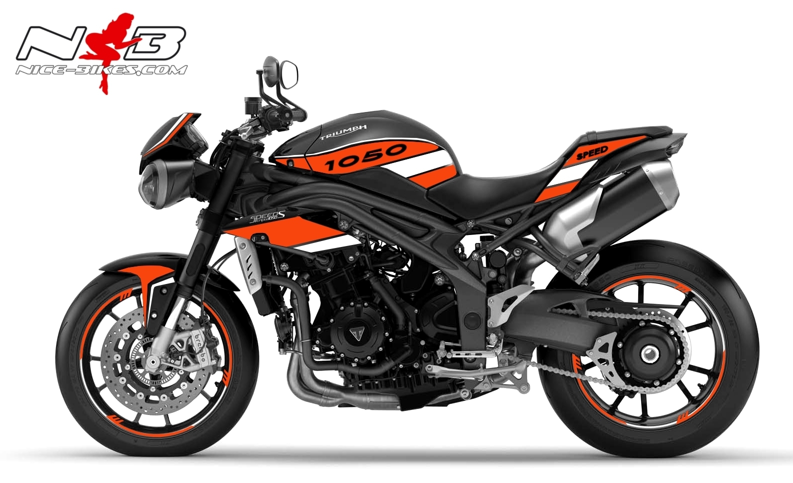 Speed Triple 1050 S Dekor orange auf schwarzer Maschine 2016-17