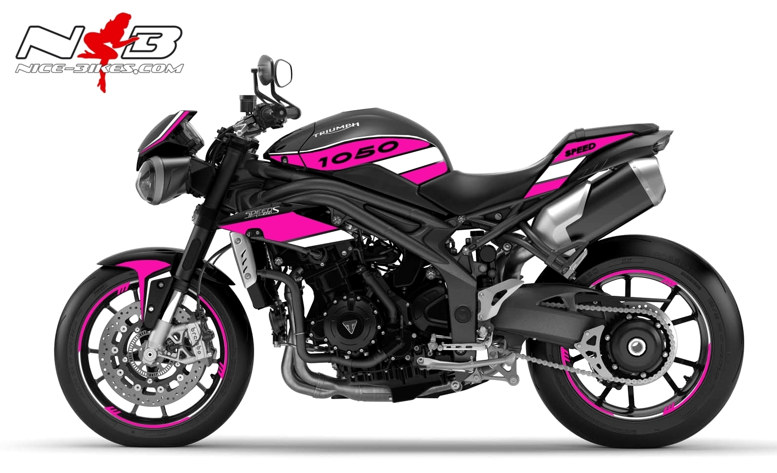 Speed Triple 1050 S Dekor pink auf schwarzer Maschine 2016-17
