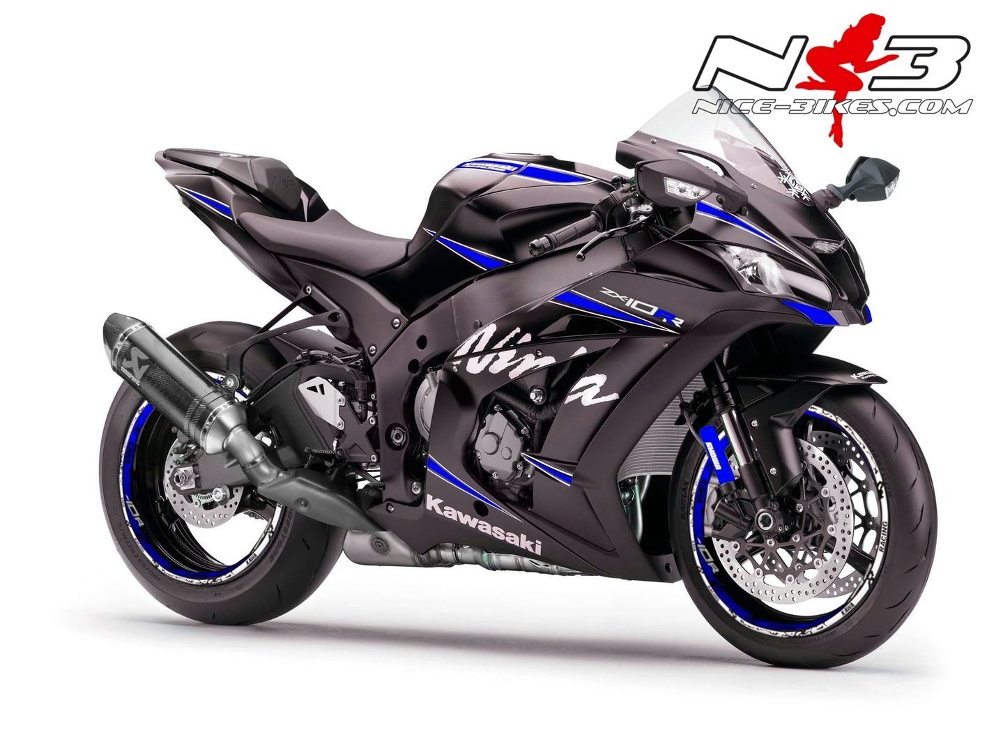 ZX-10RR Ninja Blau auf schwarzer Maschine 2017