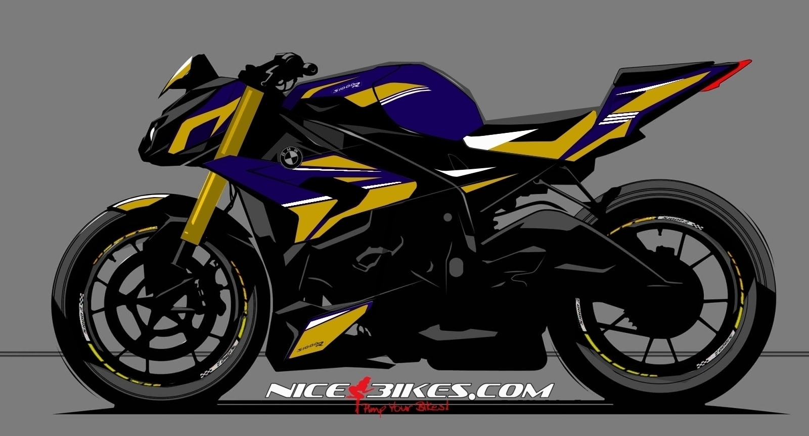 Dekorsatz S1000R Edition gold auf blauer Maschine 2016