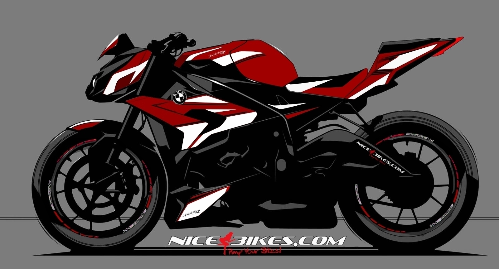 Dekorsatz S1000R Edition weiß auf roter Maschine 2016