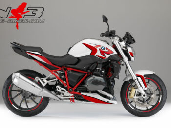 BMW R1200R Edition rot auf weißer Maschine 2016