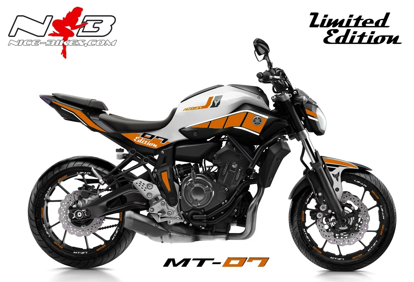 MT07 / 2017 orange auf weißer Maschine