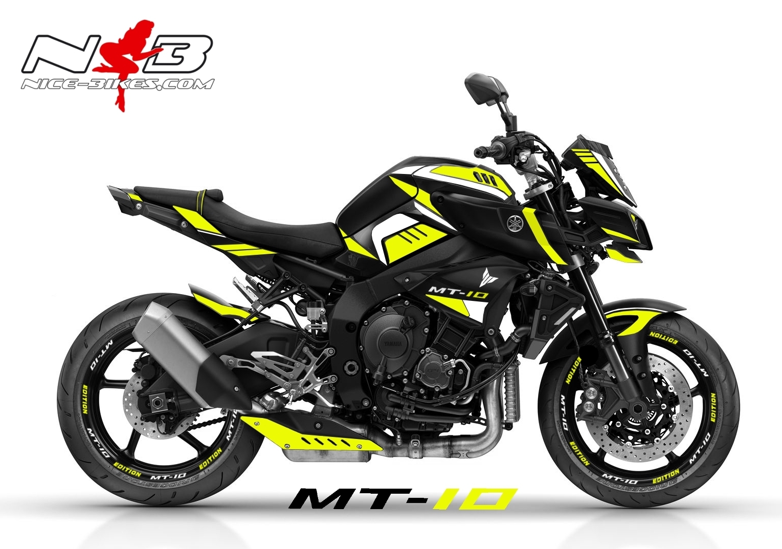 MT10 / 2017 gelb auf schwarzer Maschine