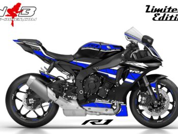 R1 Dekor blau/weiß auf schwarzer Maschine 2017-