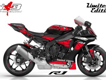 R1 Dekor rot auf schwarzer Maschine 2017-