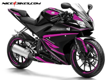 R125 Race Foliendekor pink auf schwarzer Maschine