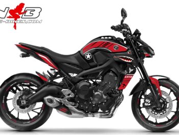 MT09 2018 NOSE ART Rot auf schwarzer Maschine