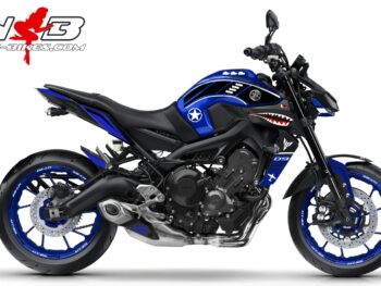 MT09 2018 NOSE ART auf blauer Maschine