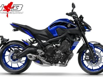 MT09 / schwarz auf blauer Maschine