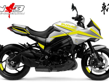 Katana gelb auf silberner Maschine