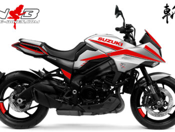 Katana rot auf silberner Maschine