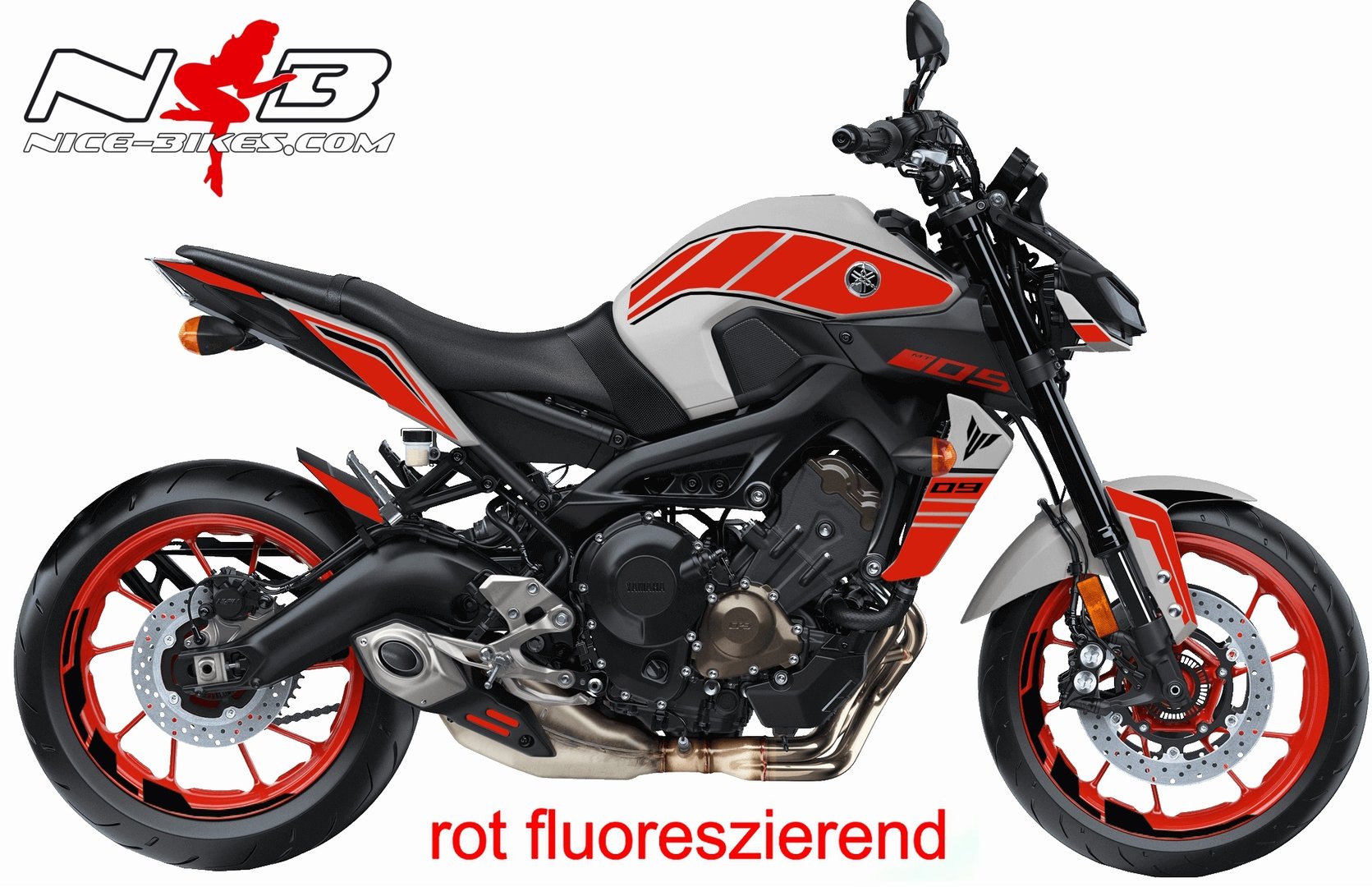 MT09 / rot-fluoreszierend auf Ice Fluo Maschine 2019