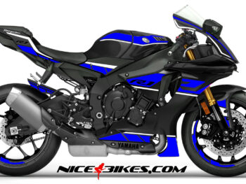 R1 Dekor blau/weiß auf schwarzer Maschine 2019