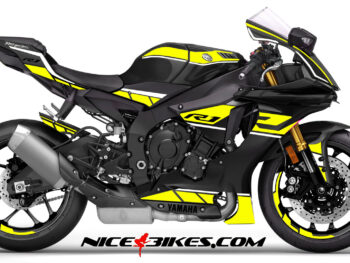 R1 Dekor gelb/weiß auf schwarzer Maschine 2019