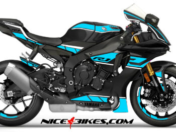 R1 Dekor hellblau/weiß auf schwarzer Maschine 2019