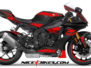 R1 Dekor rot auf schwarzer Maschine 2019