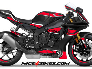 R1 Dekor rot/weiß auf schwarzer Maschine 2019