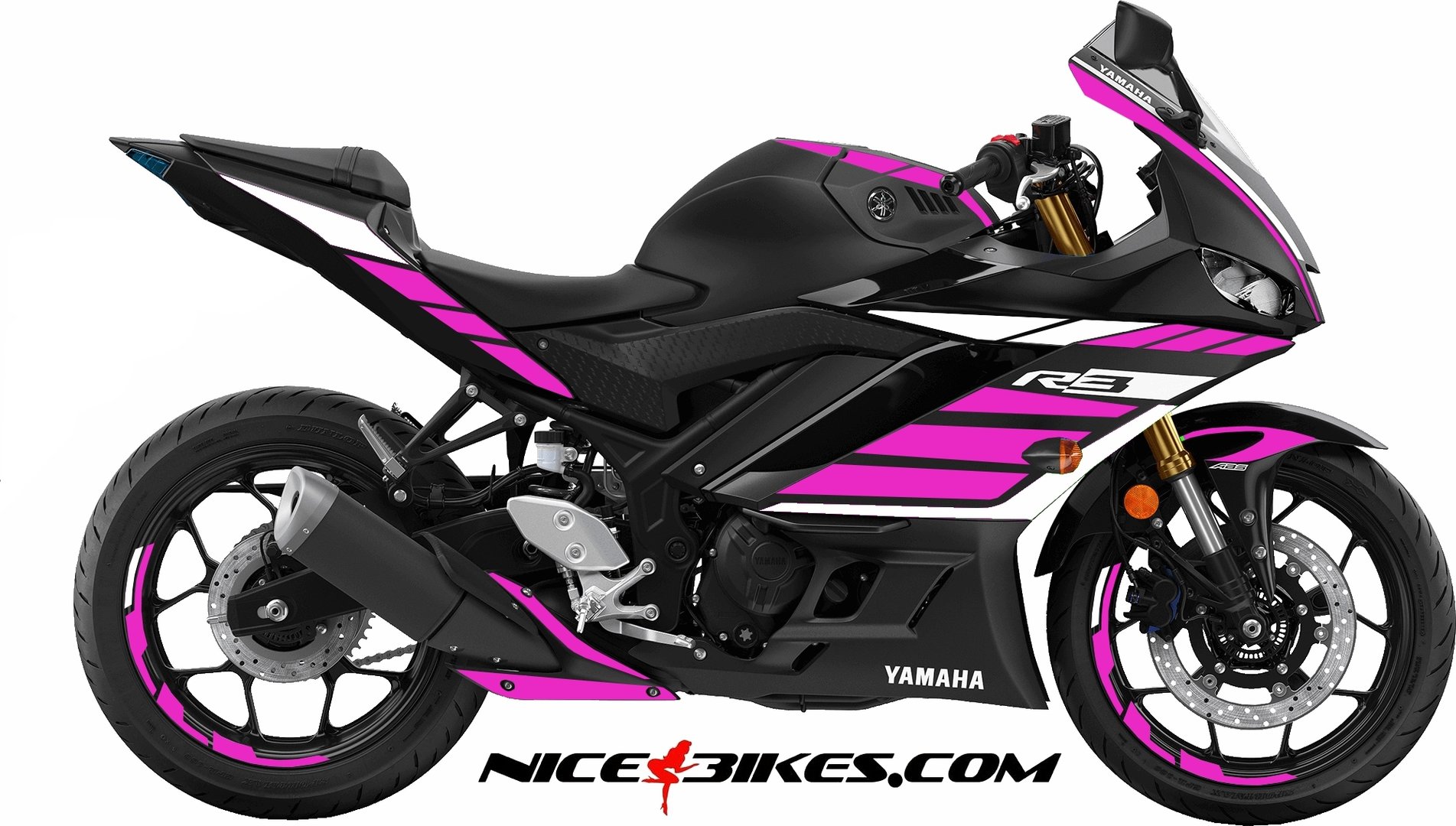R3 Dekor pink auf schwarzer Maschine