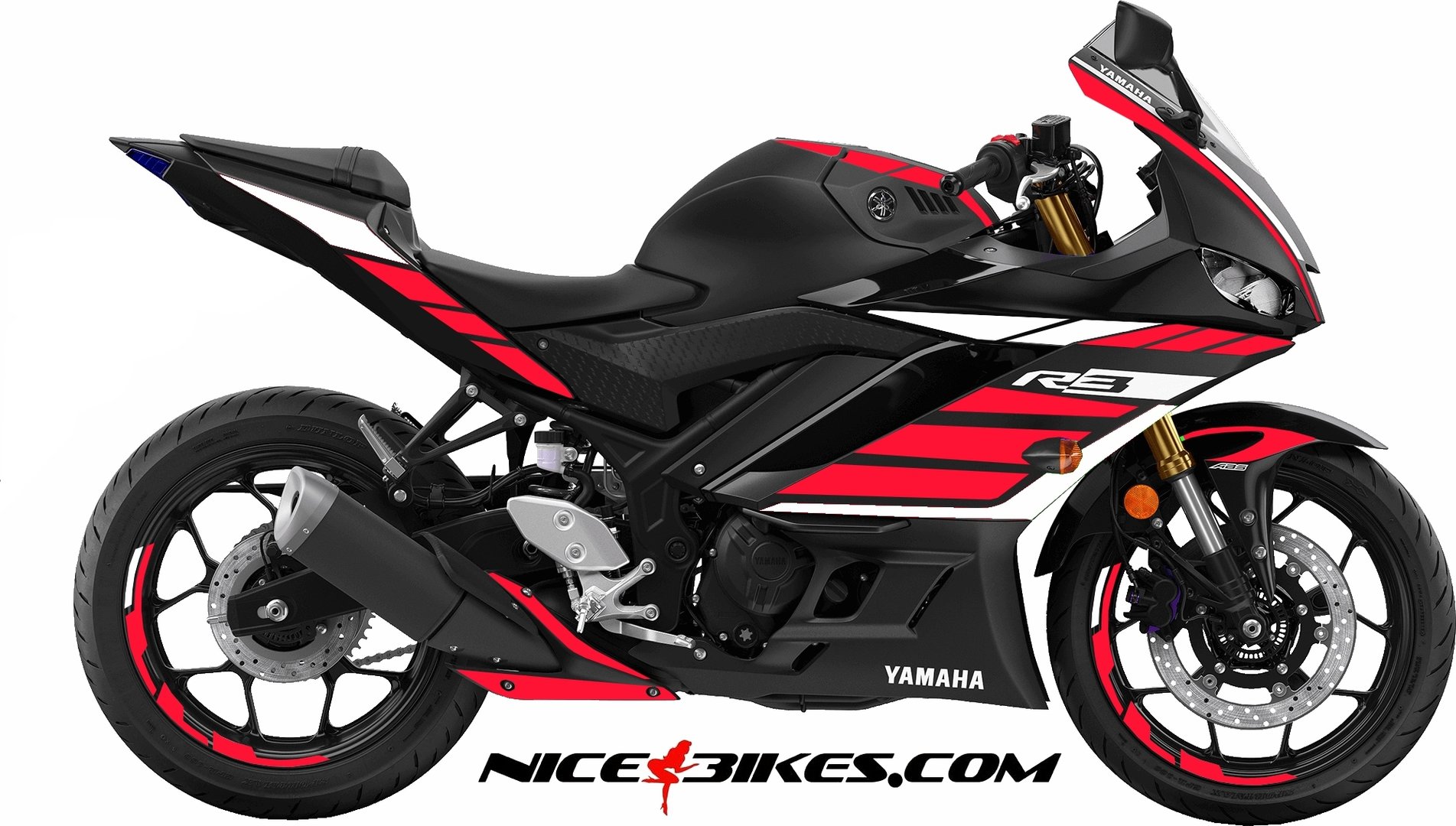 R3 Dekor rot auf schwarzer Maschine