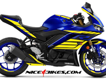 R3 Dekor gelb auf blauer Maschine