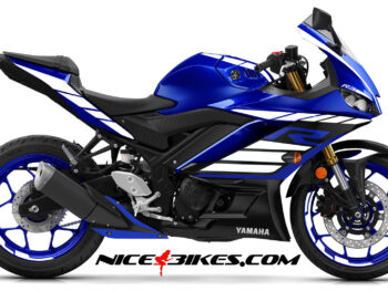 R3 Dekor weiß auf blauer Maschine