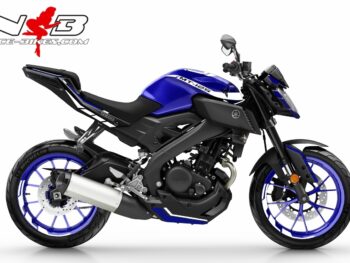 MT125 Dekor weiß auf blauer Maschine