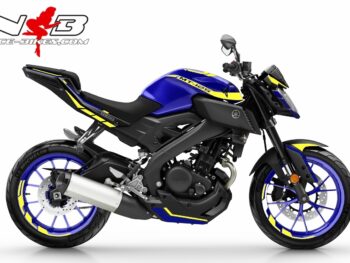 MT125 Dekor gelb auf blauer Maschine