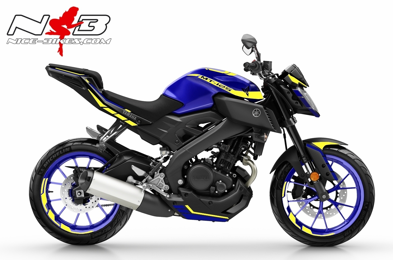 MT125 Dekor gelb auf blauer Maschine