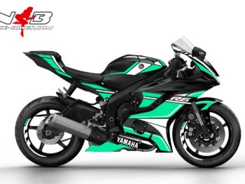 R6 Race Foliendekor 2019 mint auf schwarzer Maschine