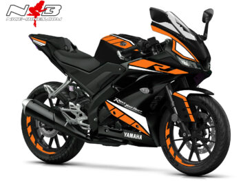 Foliendekor R125 2019-21 Race orange auf schwarzer Maschine