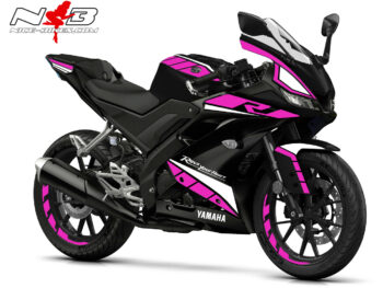 Foliendekor R125 2019-21 Race pink auf schwarzer Maschine