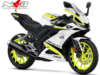 Foliendekor R125 2019-21 Race Neongelb auf weißer Maschine