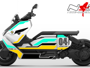Foliendesign BMW CE-04  Miami Blue/ Hornet Yellow