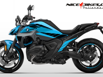 Foliendesign R1300R 2025/26 Magic Black auf hellblaue Maschine