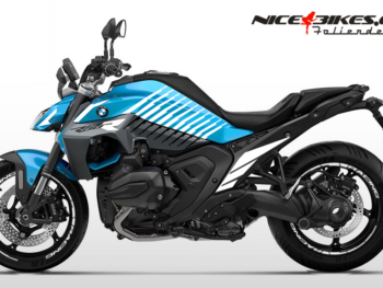 Foliendesign R1300R 2025/26 SPEED Racing White auf hellblaue Maschine