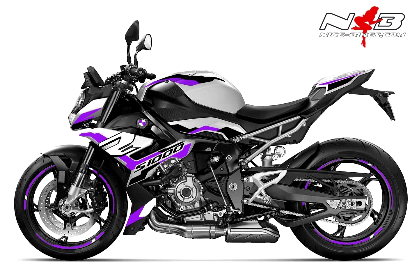 Foliendesign BMW S1000R (Bj. 2021-22) Manga Violett
