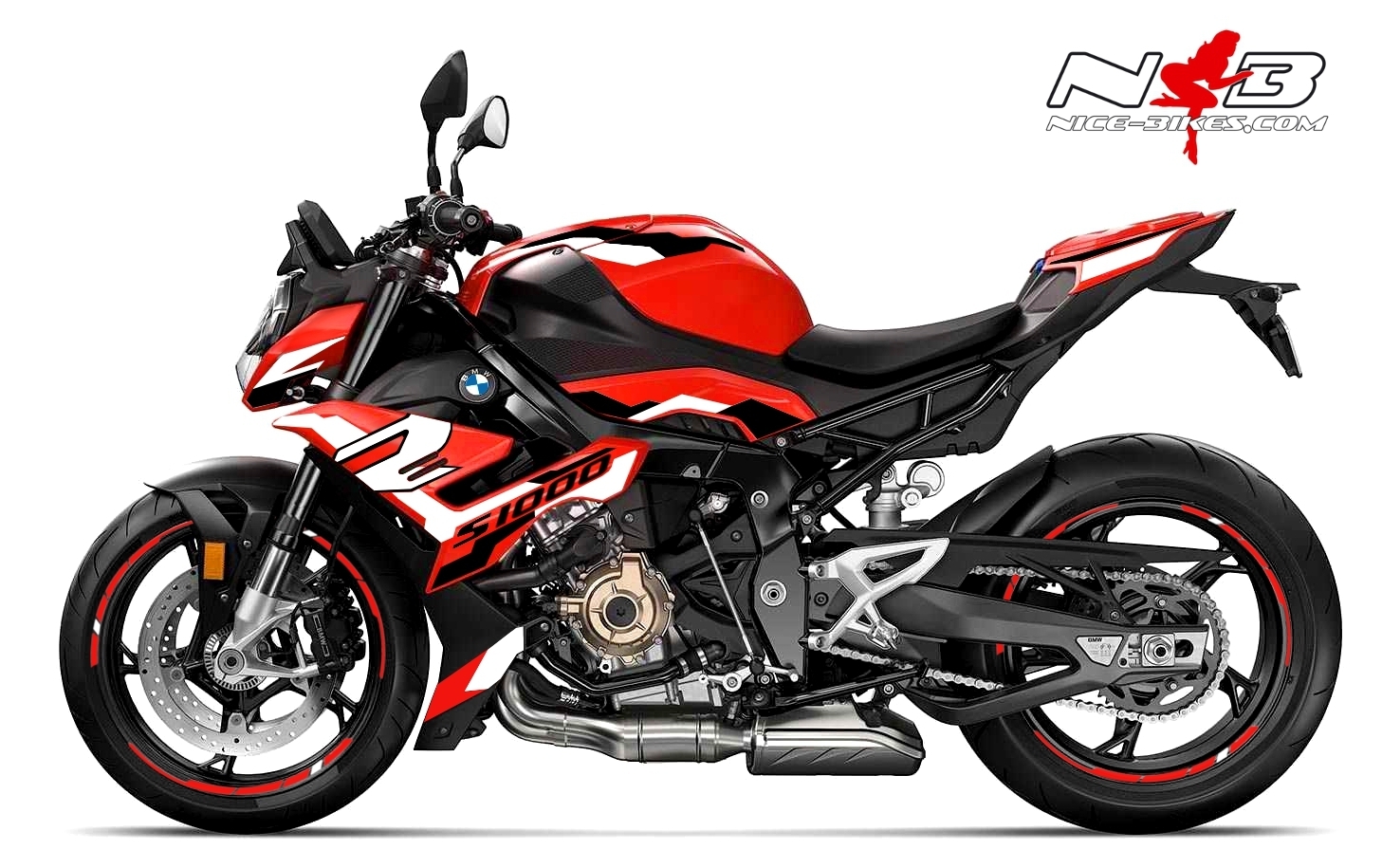 Foliendesign BMW S1000R (Bj. 2021-22) Racing White