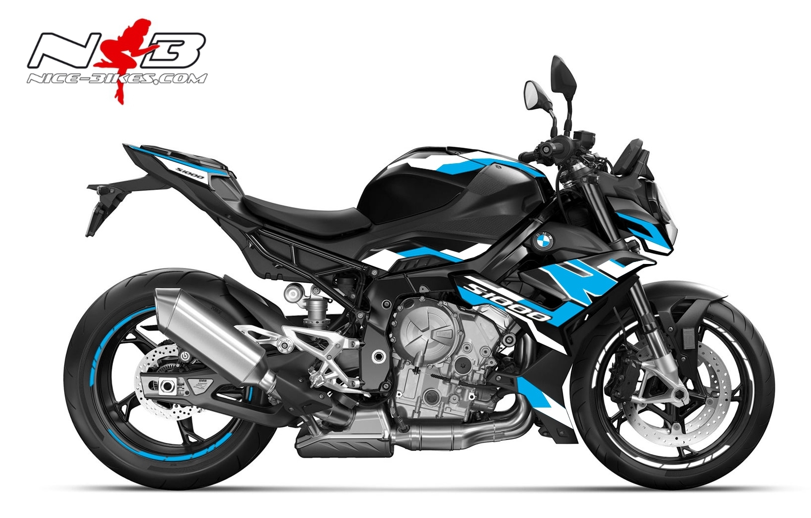 Foliendesign BMW S1000R (Bj. 2023-24) Light Blue