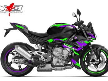 Foliendesign BMW S1000R (Bj. 2023-24) Manga Violett/ Wasabi Green