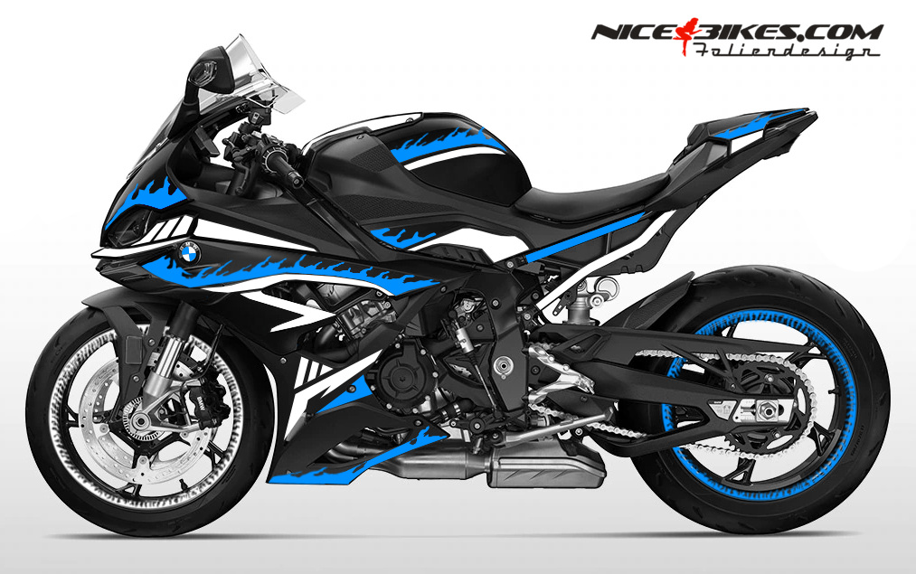 Foliendesign BMW S1000RR (Bj. 2023-24) Inferno Light Blue