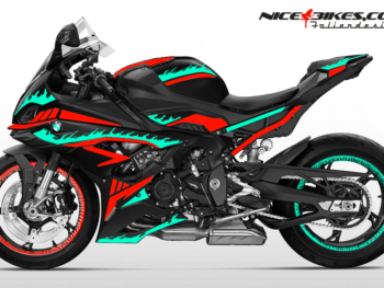 Foliendesign BMW S1000RR (Bj. 2023-24) Inferno Miami Blue/Racing Red