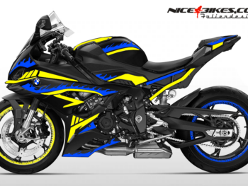 Foliendesign BMW S1000RR (Bj. 2023-24) Inferno Racing Blue/Neon Yellow