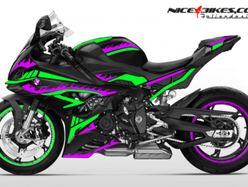 Foliendesign BMW S1000RR (Bj. 2023-24) Inferno Manga Violett/Wasabi Green