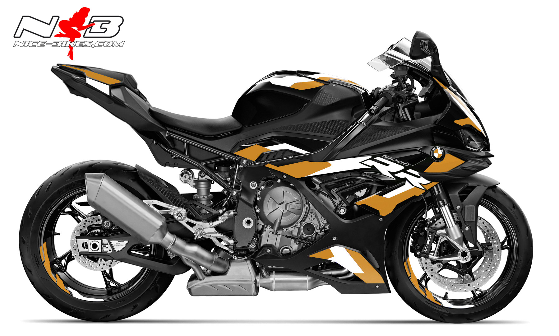 Foliendesign BMW S1000RR (Bj. 2023-24) Motorsport Olympic Gold
