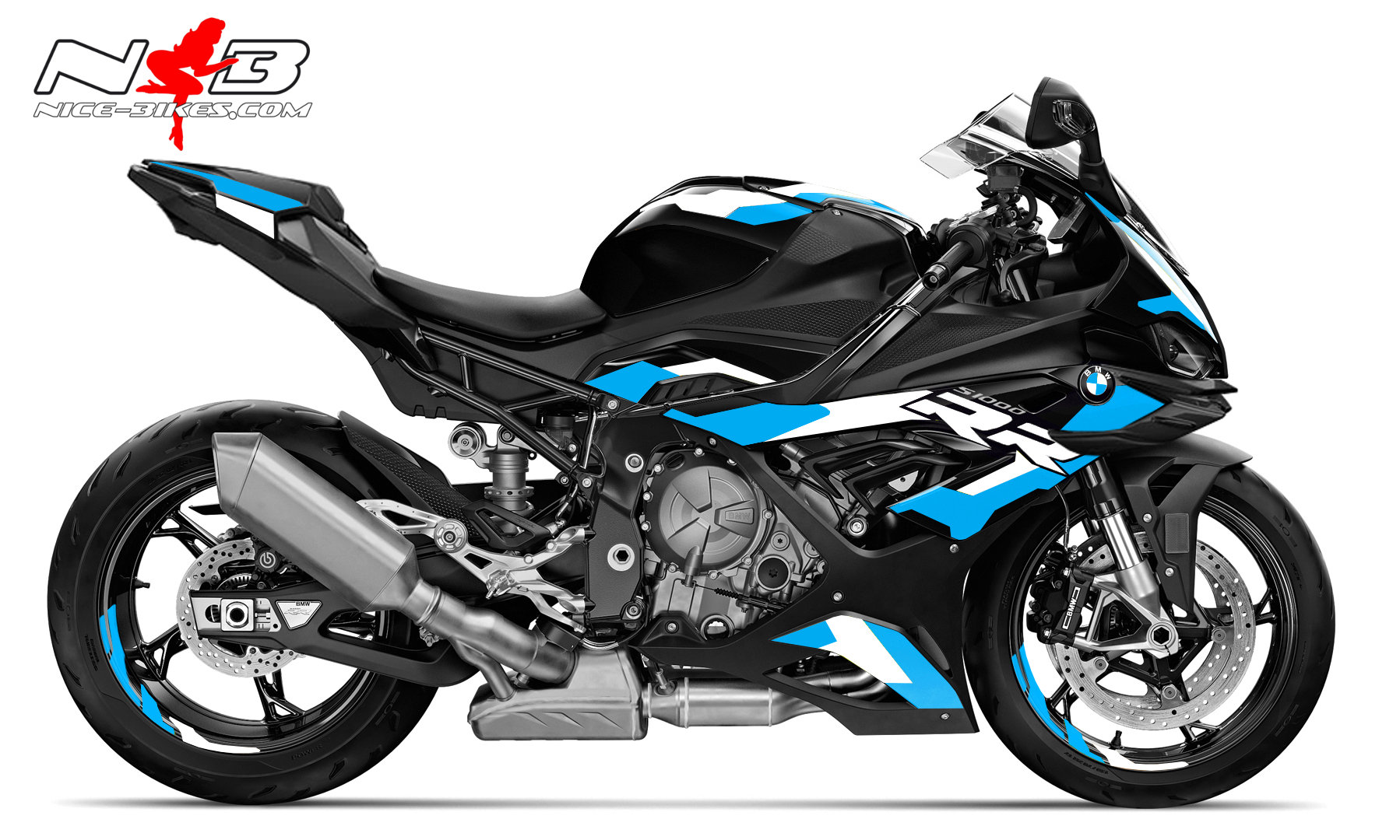 Foliendesign BMW S1000RR (Bj. 2023-24) Motorsport Light Blue
