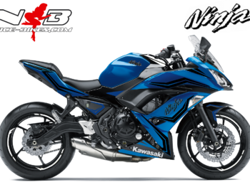Ninja 650 Foliendekor schwarz für Blaue Maschine 2018-