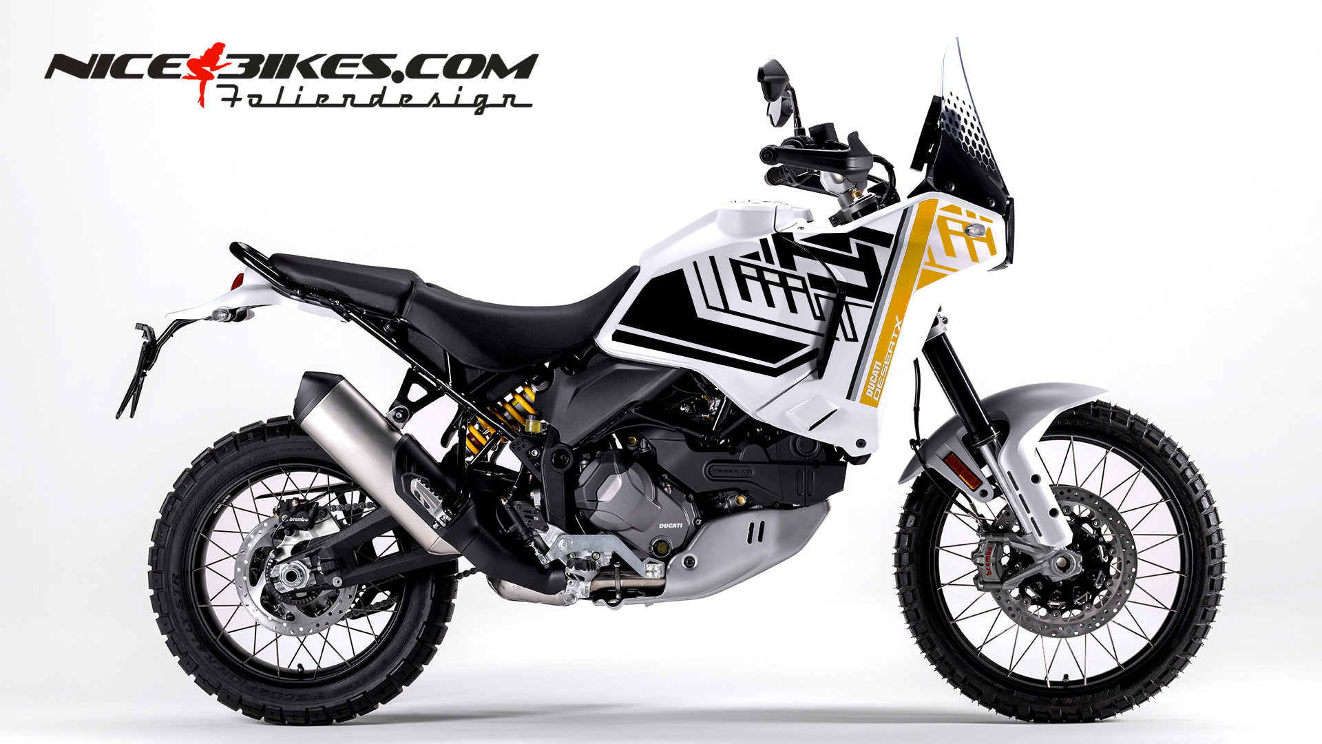Foliendesign Ducati Desert X 2023 Hornet Yellow
