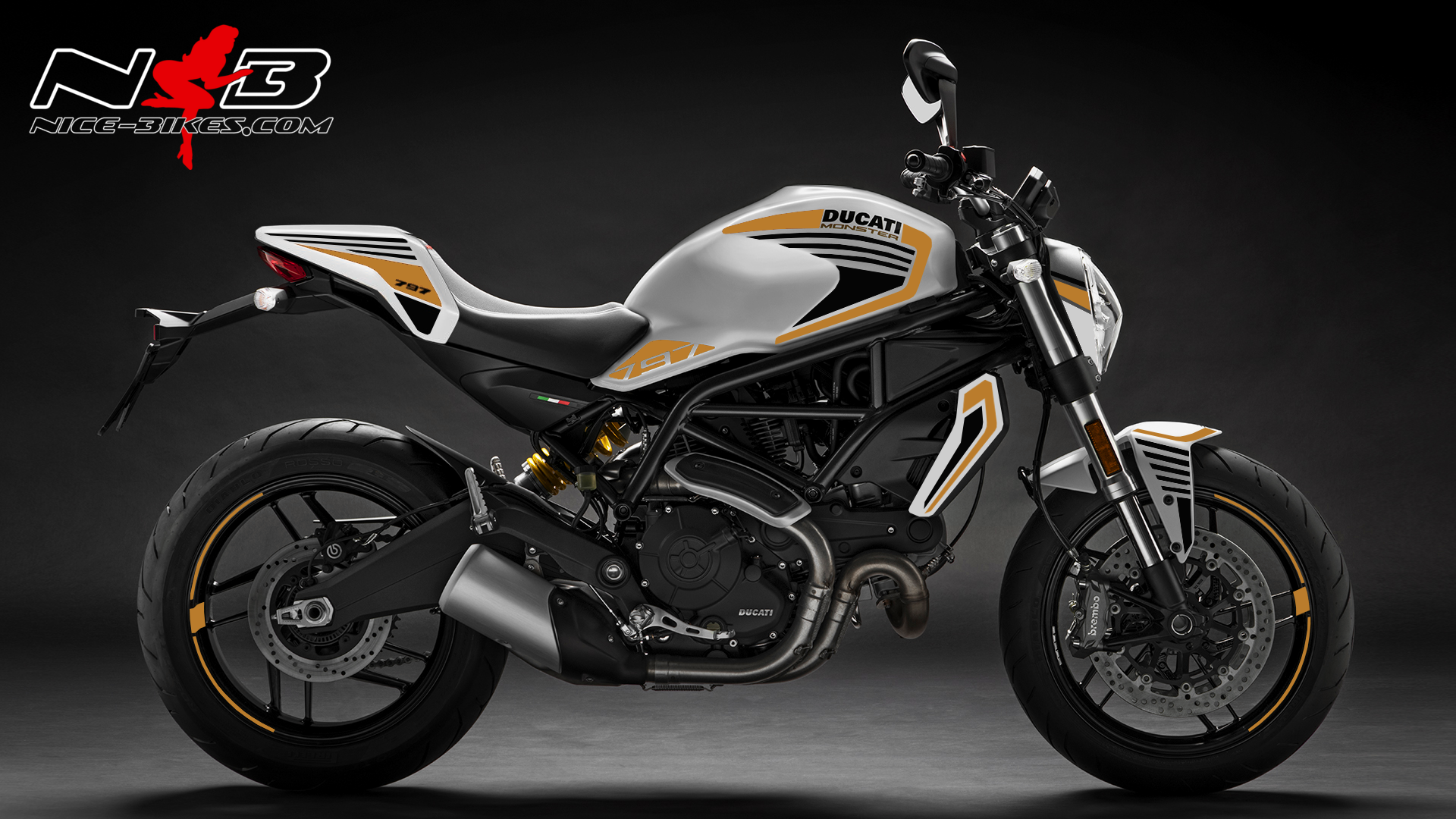 Foliendesign DUCATI Monster 797 Bj. 2020 Olympic Gold