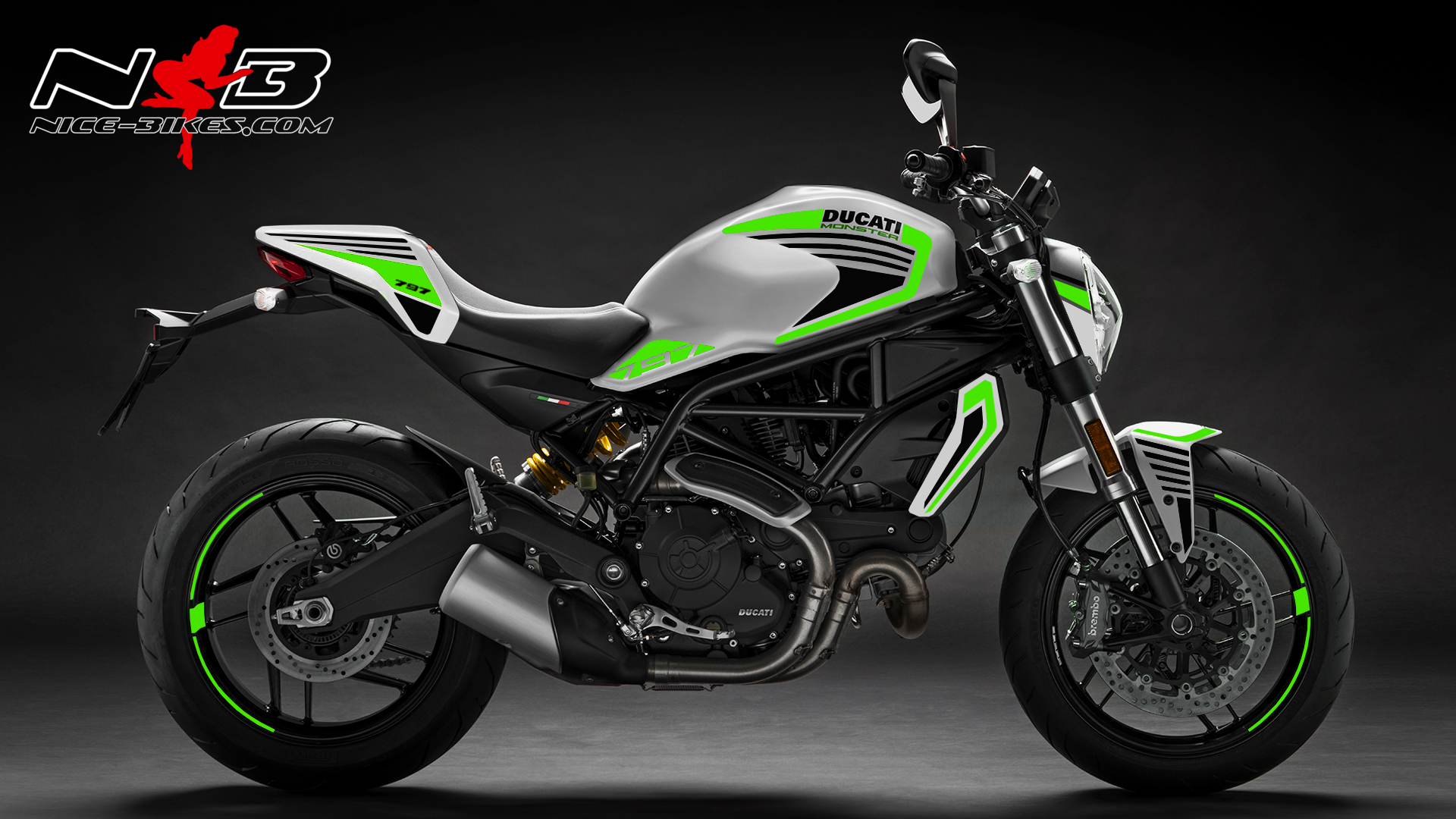 Foliendesign DUCATI Monster 797 Bj. 2020 Lime Green